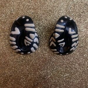 Black and White Patterned Earrings